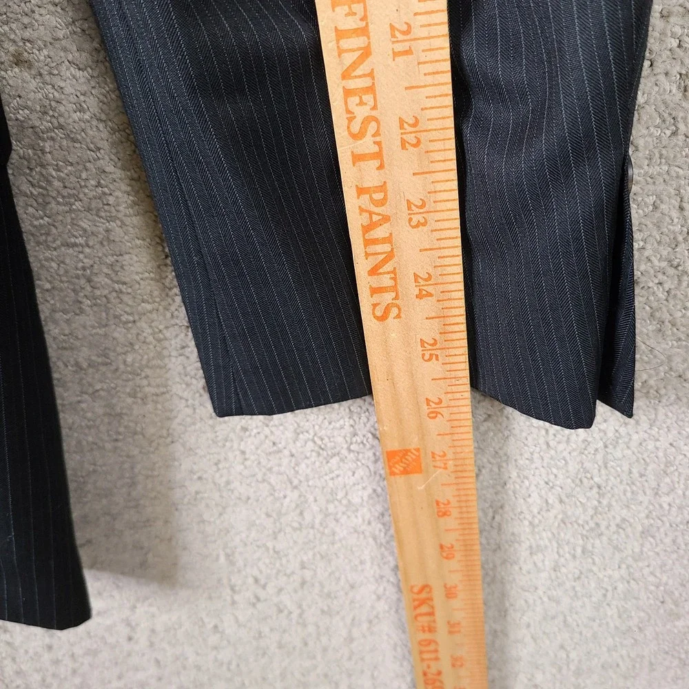 American Living Jacket Mens 44L Black Striped Blazer‎ Wool Blend 2 Btn Suit Coat